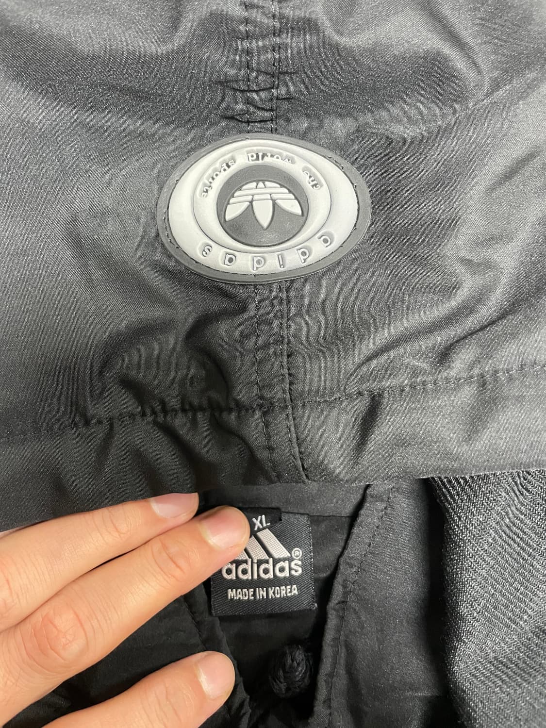 아디다스 블랙 3선 후드 바람막이 XL 상품이미지3