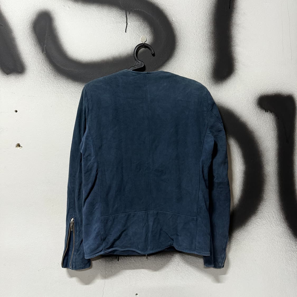 VTG 빈티지 염소 가죽 스웨이드 오픈카라 집업 자켓 상품이미지2