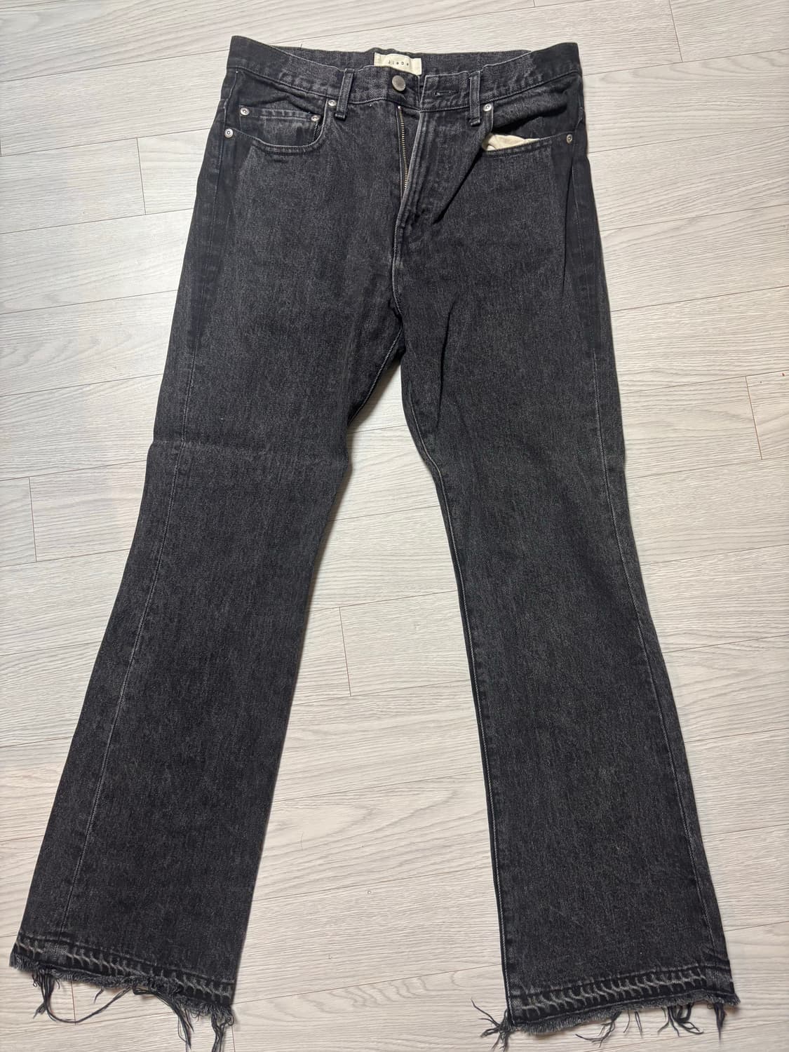 지에다 사이드 워싱 플레어 데님 팬츠 상품이미지5