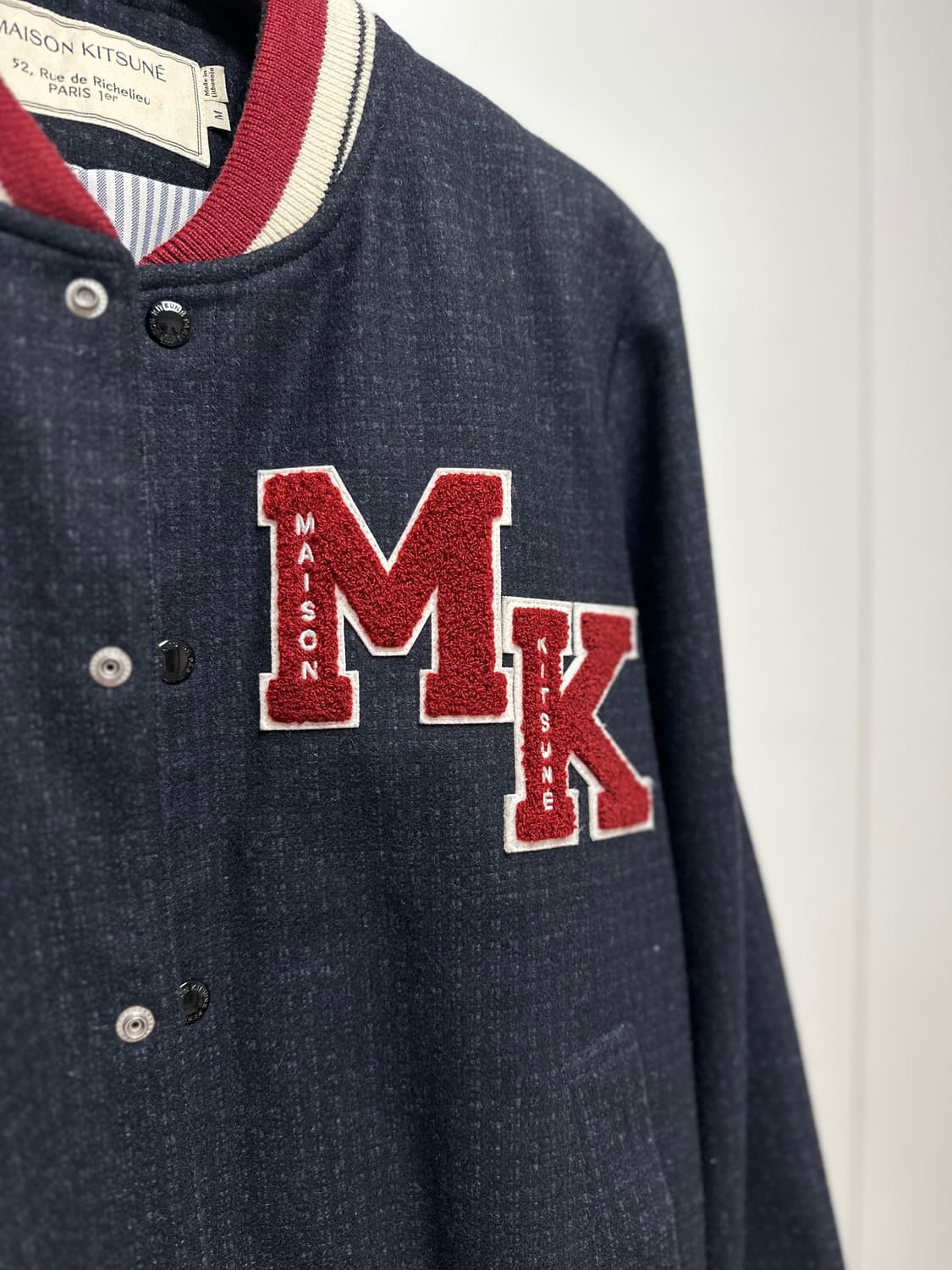 메종키츠네 울 바시티 테디자켓 상품이미지2