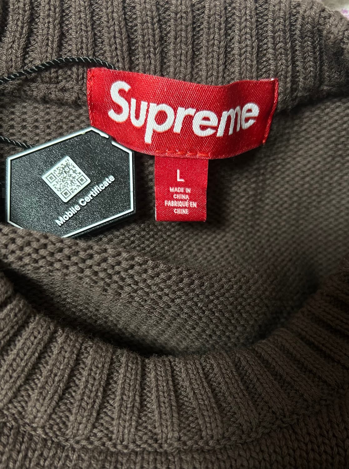 슈프림 올드 잉글리쉬 브라운 니트 L 상품이미지3