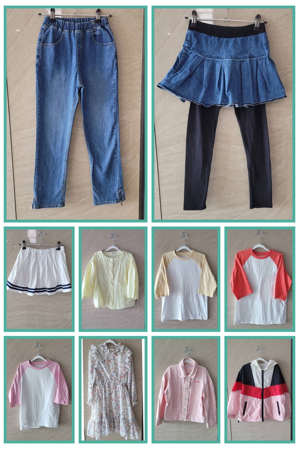 (여아140사이즈) 상의4,하의3,외투2,원피스1(일괄10개) 상품이미지1