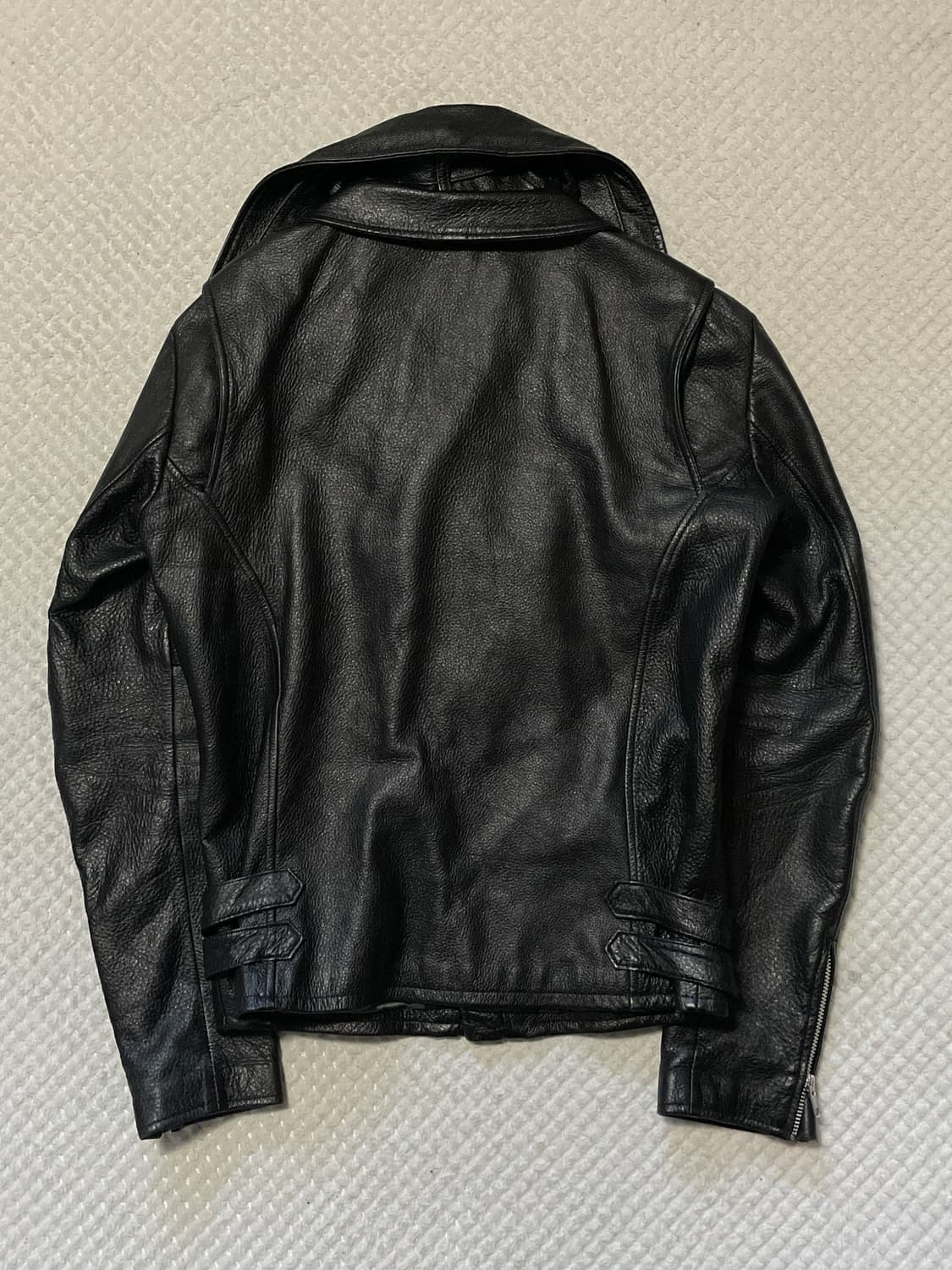 느와르 라르메스 카우하이드 소가죽 2중 카라 레이어드 본디지 레더 자켓 상품이미지2