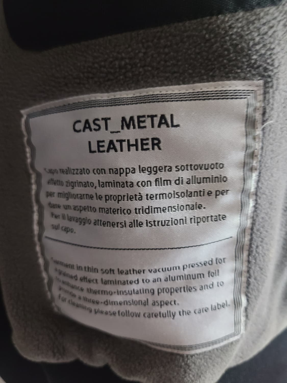 스톤아일랜드 cast metal 소가죽 후드점퍼(M-L) 상품이미지5