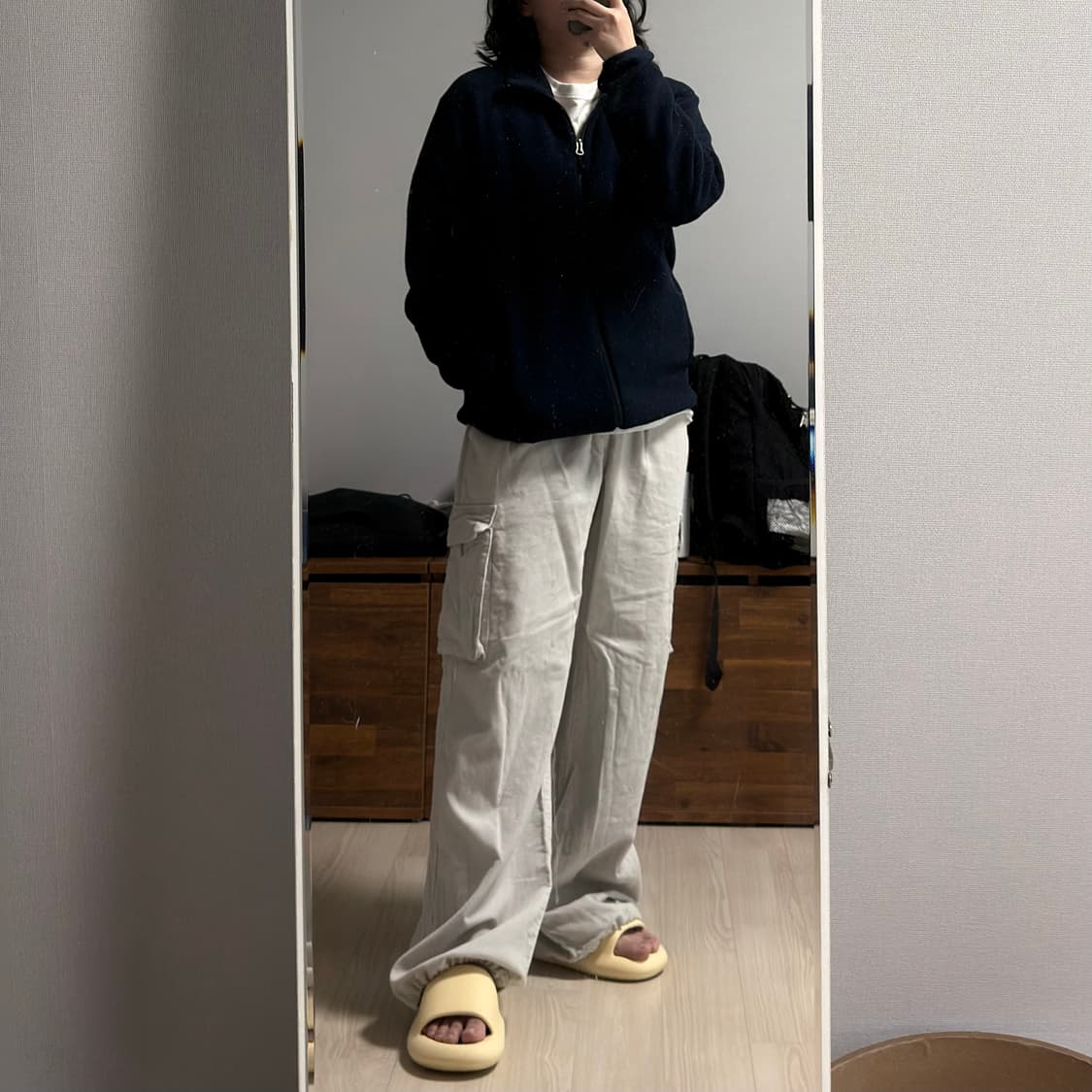 유니클로 후리스 집업 자켓 네이비 상품이미지2