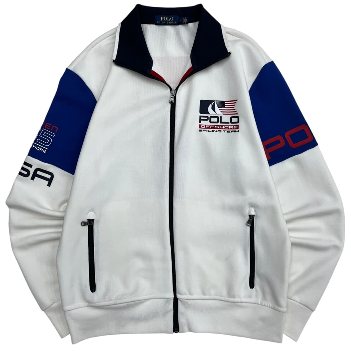 폴로 랄프로렌 usa 멀티컬러 배색 화이트 집업 M 상품이미지3