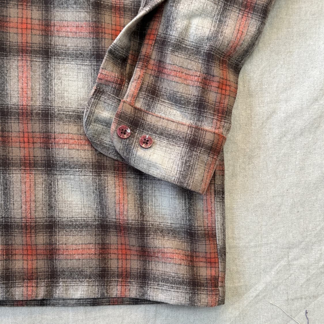 펜들턴 브라운 울 체크셔츠 M 상품이미지3