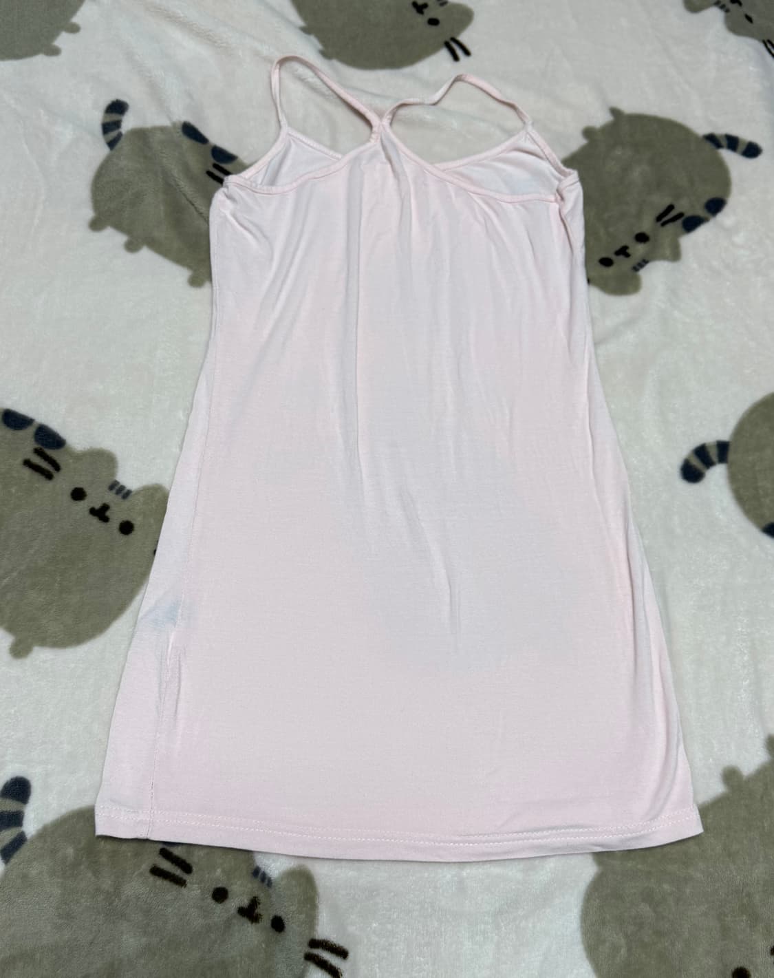 파스텔핑크 해골 라인스톤 슬리브리스 나시티 상품이미지4