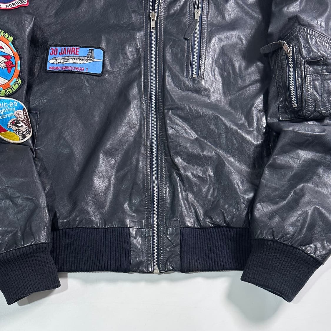 VTG 레더 패치 플라이트 자켓 상품이미지4