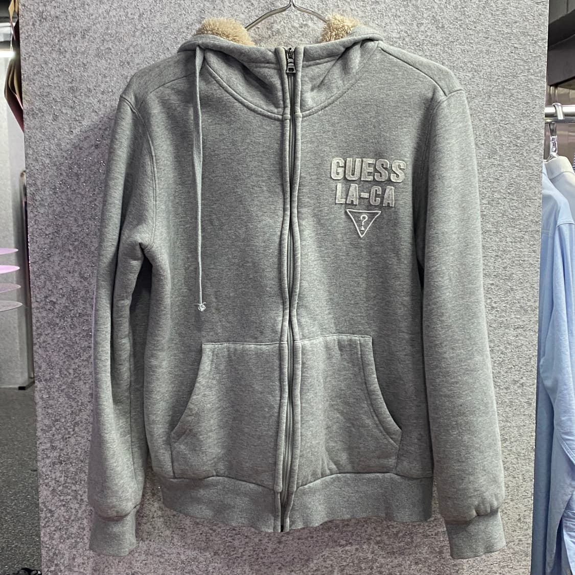 게스y2k 양털 후드 집업 B3173 상품이미지2