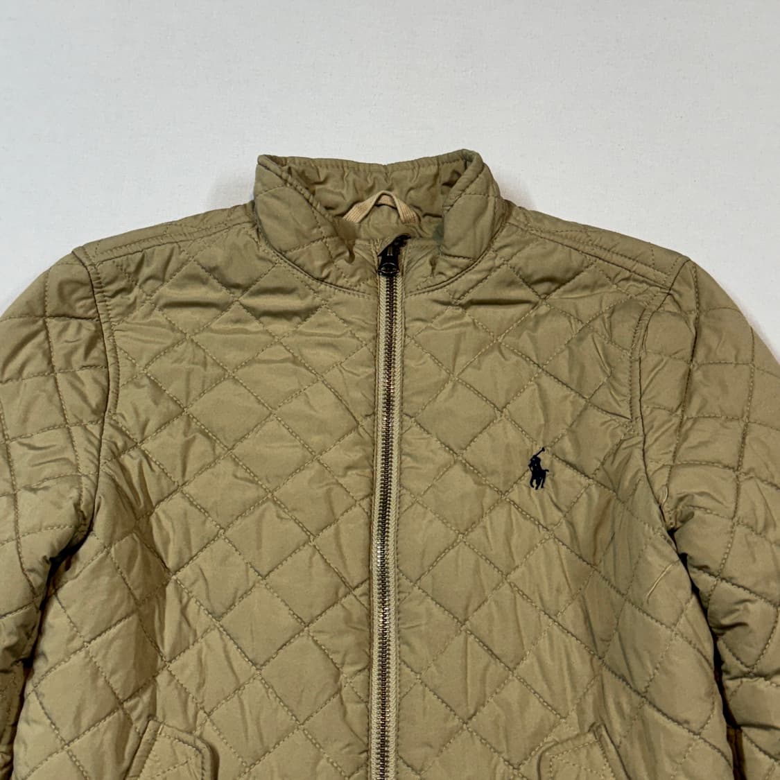 7T) 폴로 랄프로렌 퀼팅 자켓 카키색 아동용 상품이미지3
