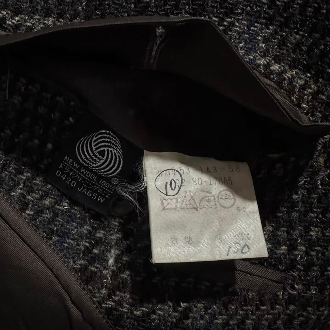 Burberrys 순양모 싱글 트위드 체크 자켓 상품이미지4