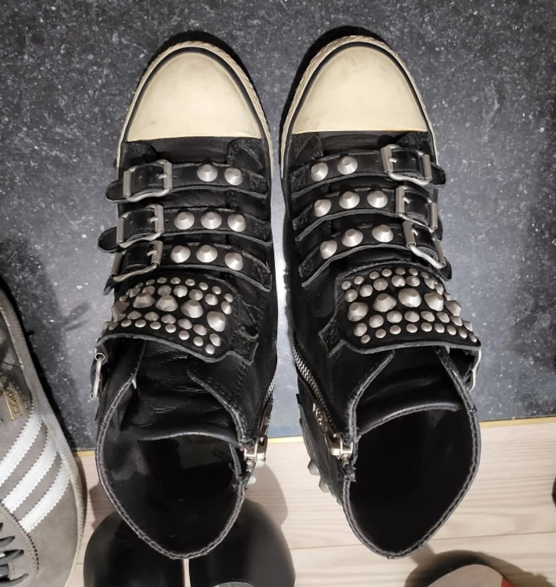 아쉬ASH 빅팀 풀 스터드 버클 하이탑 웨지힐 스니커즈 37 상품이미지2