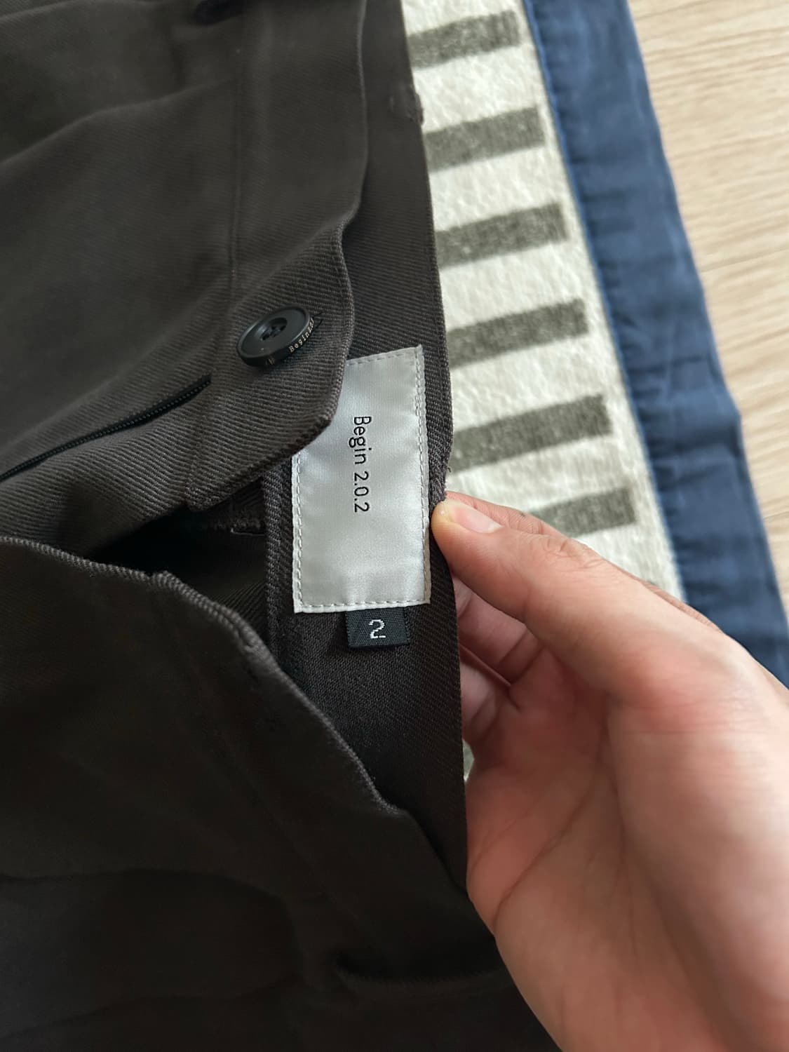 비긴202 도비팬츠 워시드 브라운 2사이즈 상품이미지3