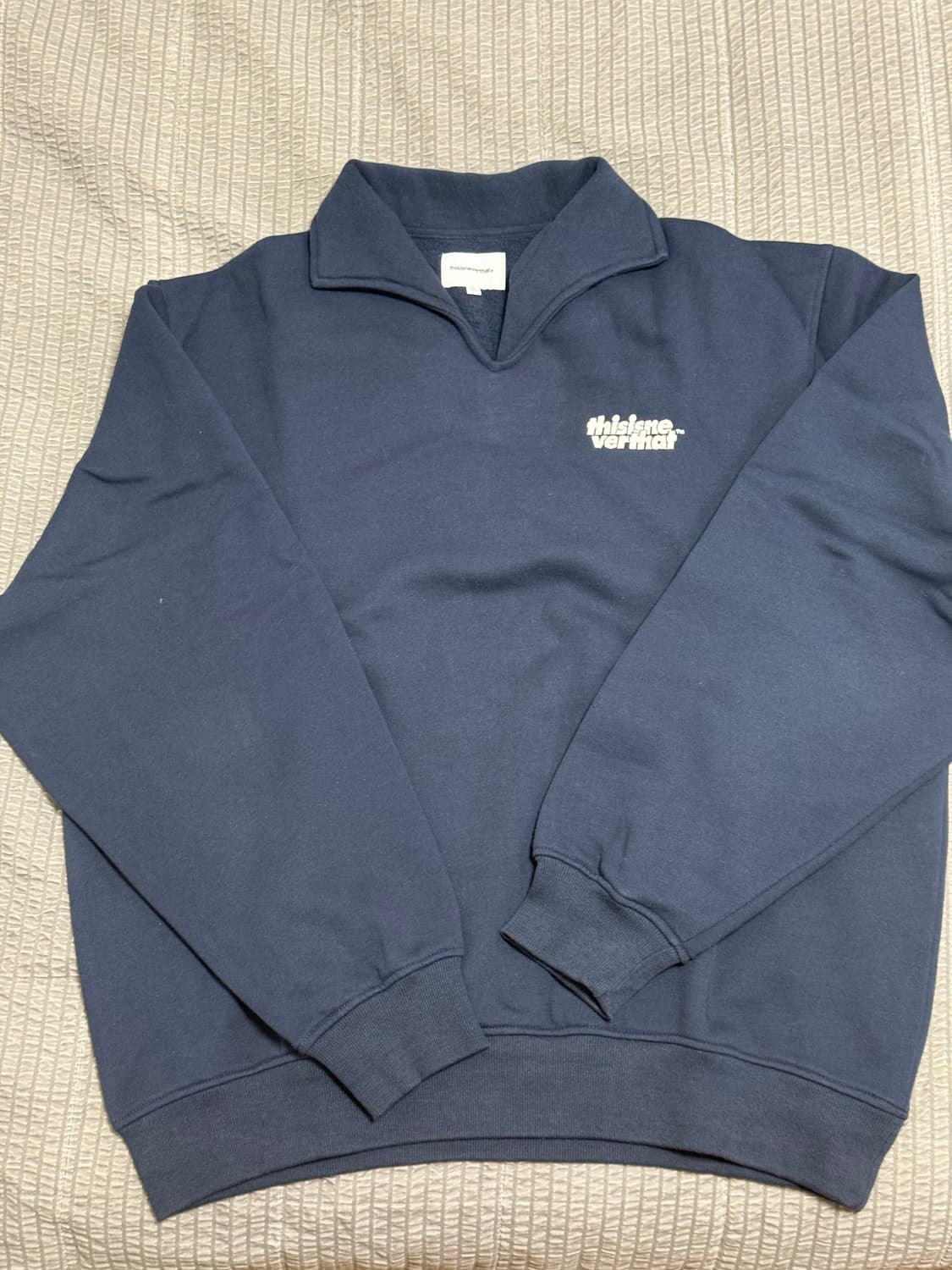 디스이즈네버댓 오픈카라 스웻셔츠 네이비 XL 상품이미지1