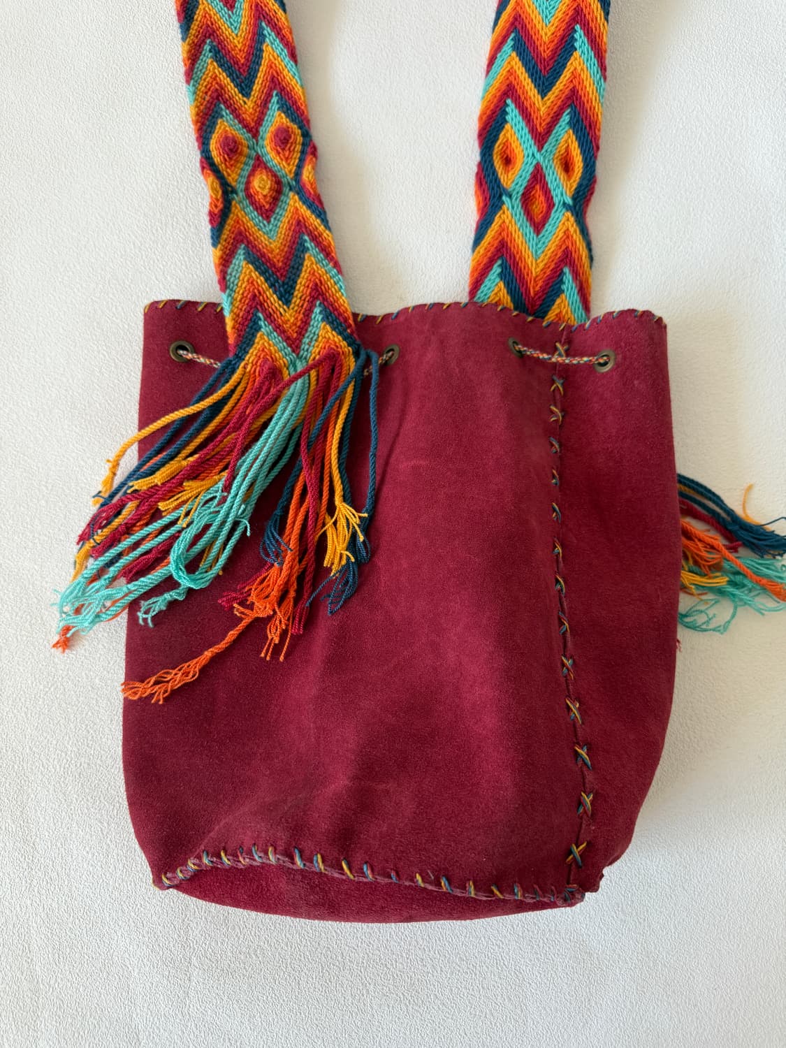 Pre owned 스웨이드 원통백 상품이미지4