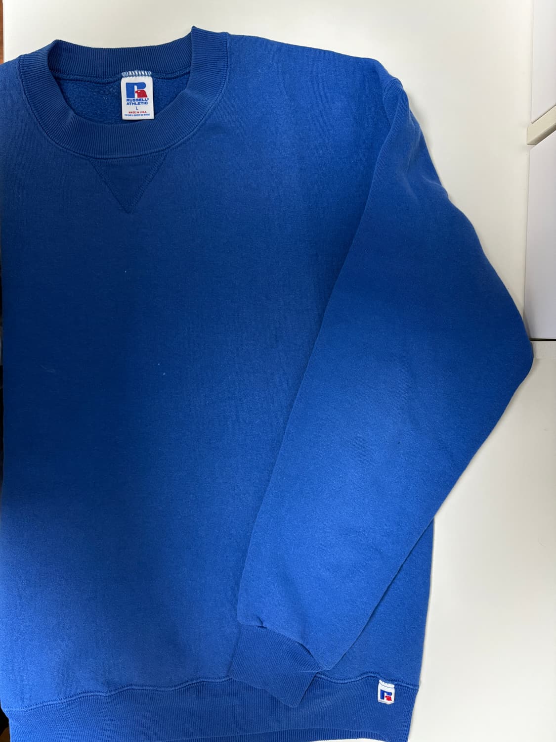 미제 usa 80s 러셀 스웻 맨투맨 블루 L 라지사이즈 상품이미지4