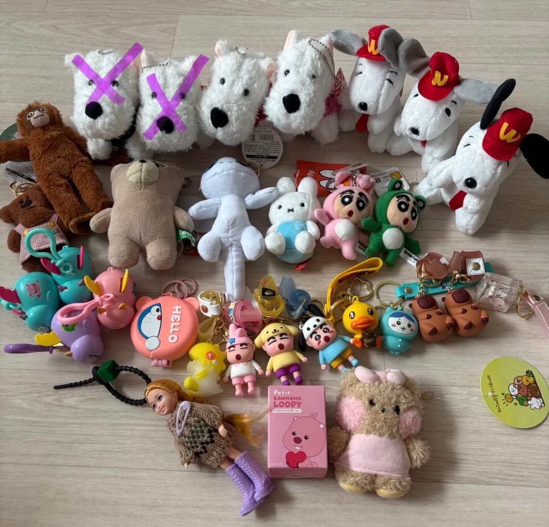 개별 구매 인형 짱구 미피 피규어 키링 (새상품) 상품이미지1