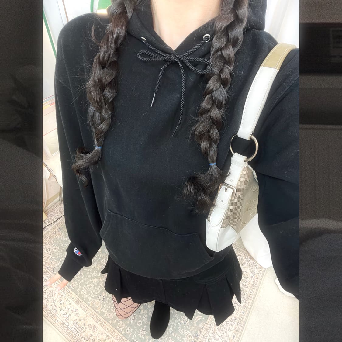 챔피온 블랙 후드티 상품이미지2