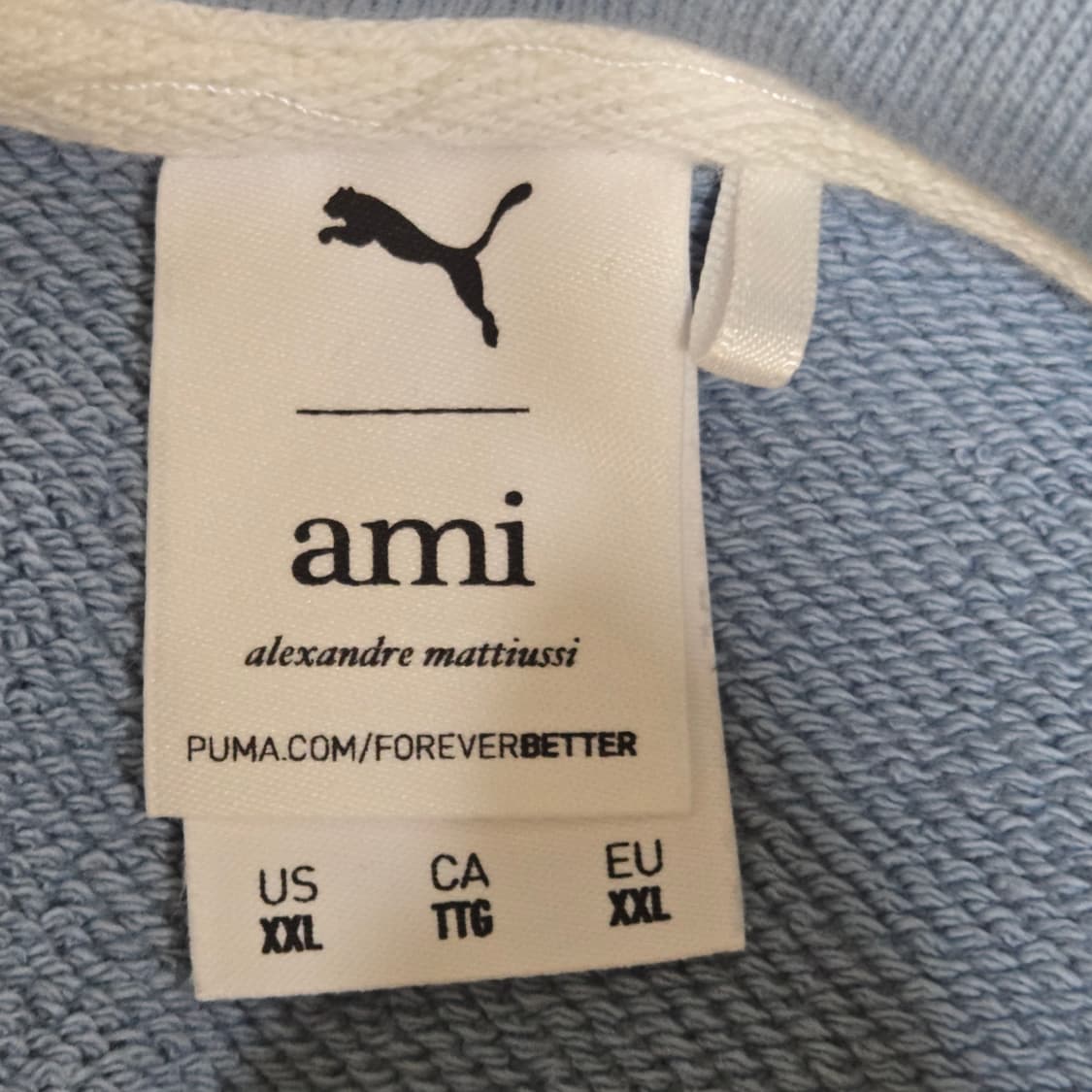 [XXL] AMI × PUMA 하프집업 후디 (스카이블루) 상품이미지4