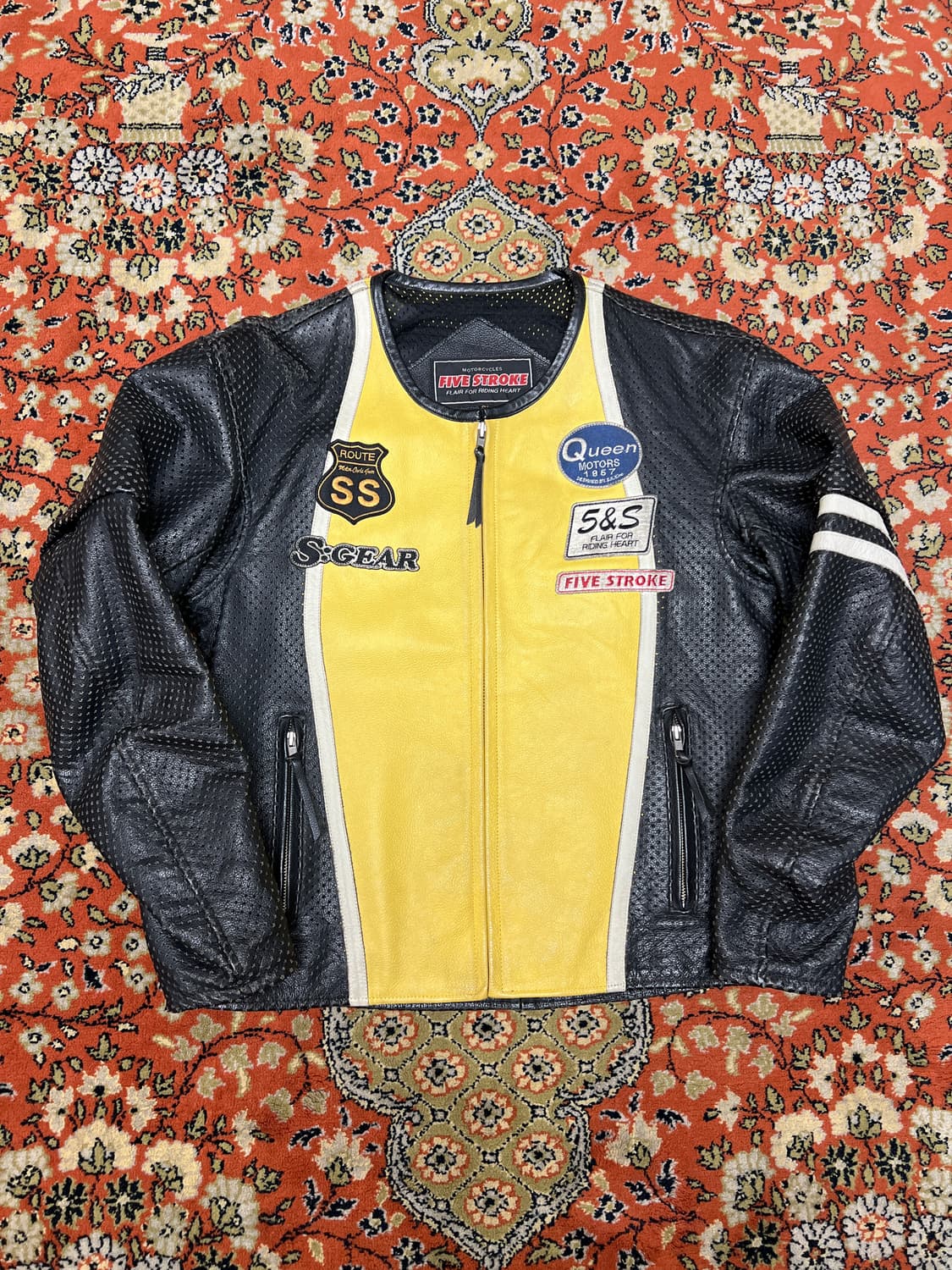 [L] FIVE STROKE 옐로우 블랙 빈티지 레이싱 자켓 상품이미지1