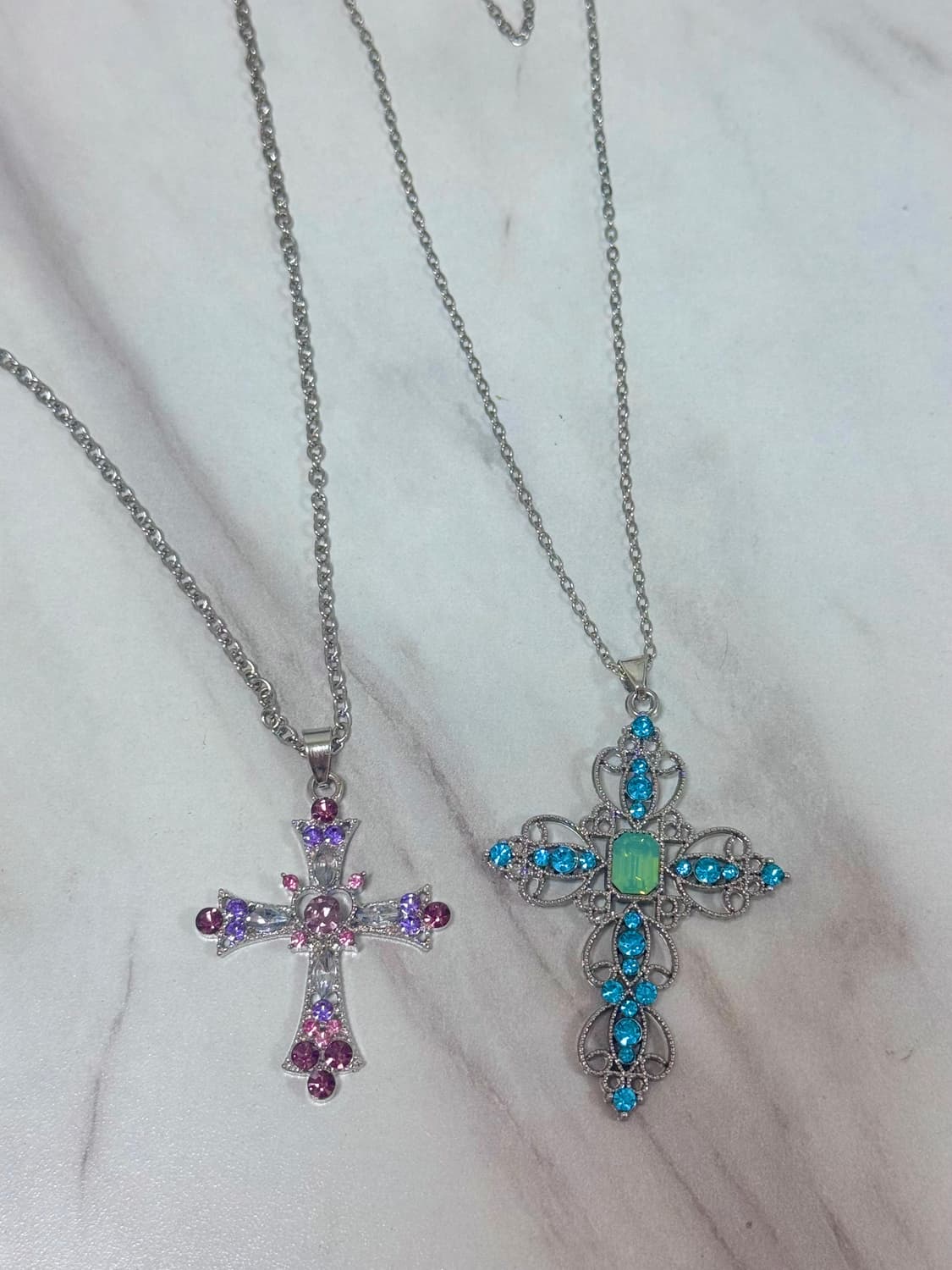 Y2k Cross pendant vintage necklace 상품이미지3