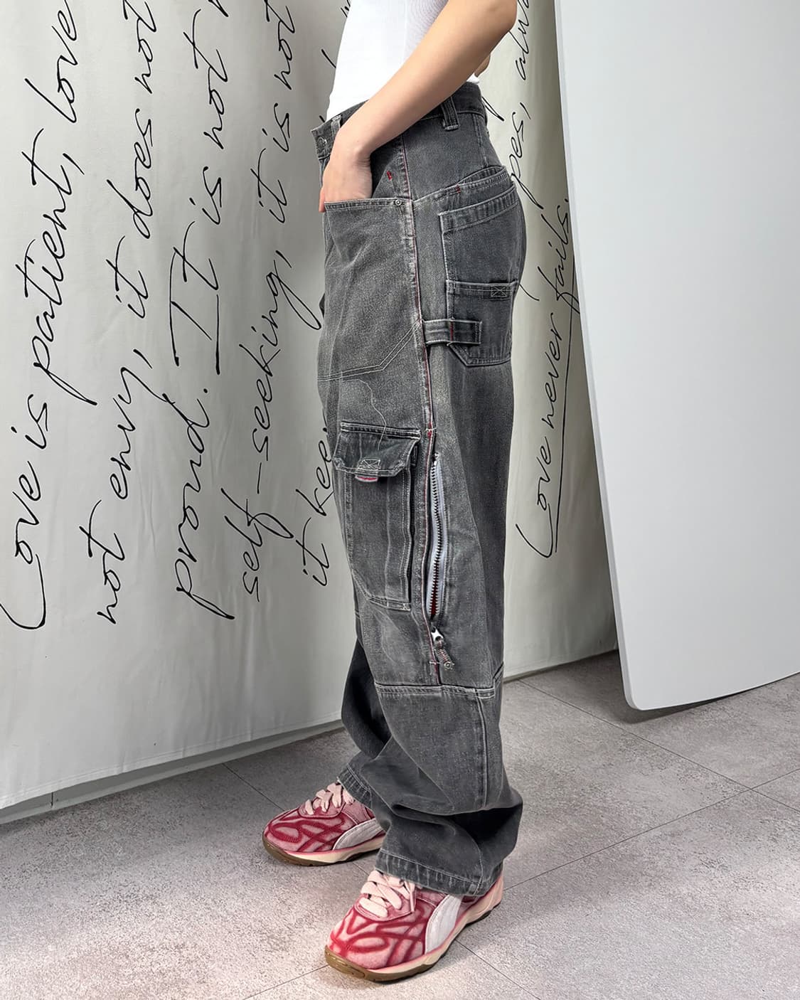 HOBO old-school cargo black denim pants 상품이미지2