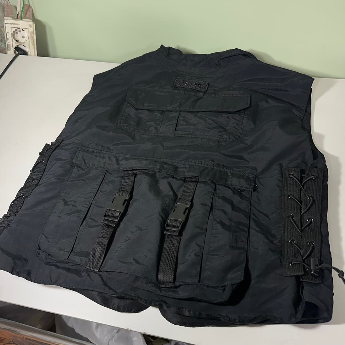 M 밀리터리 복각 블랙 테크 나일론베스트 자켓 상품이미지5