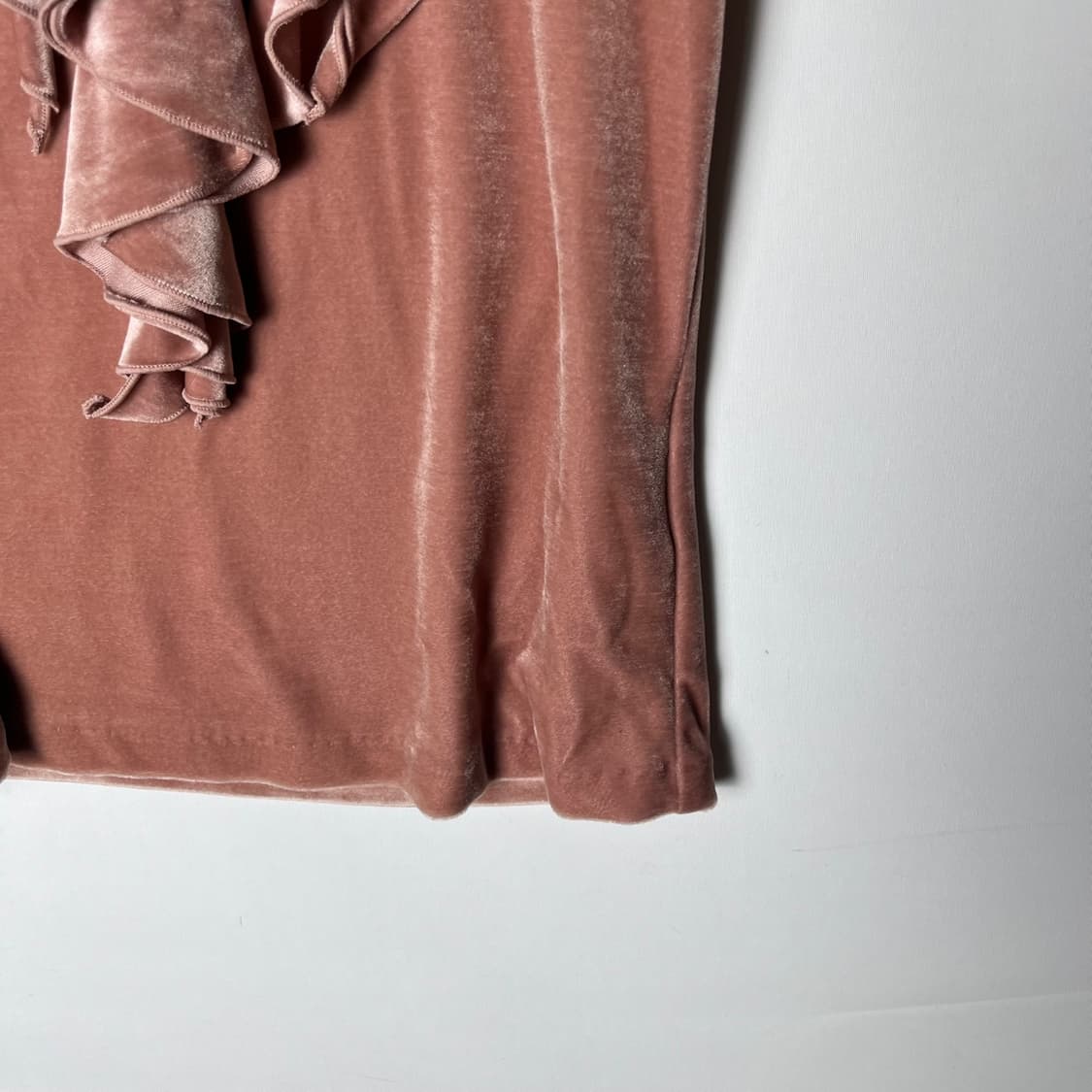 [JPN] 빈티지 러플드 벨벳 탑 상품이미지4