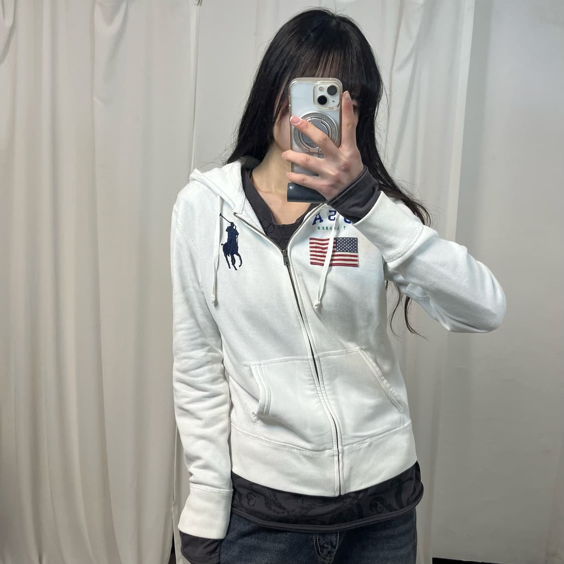 Polo Big Pony USA Flag Hood zip-up 상품이미지1