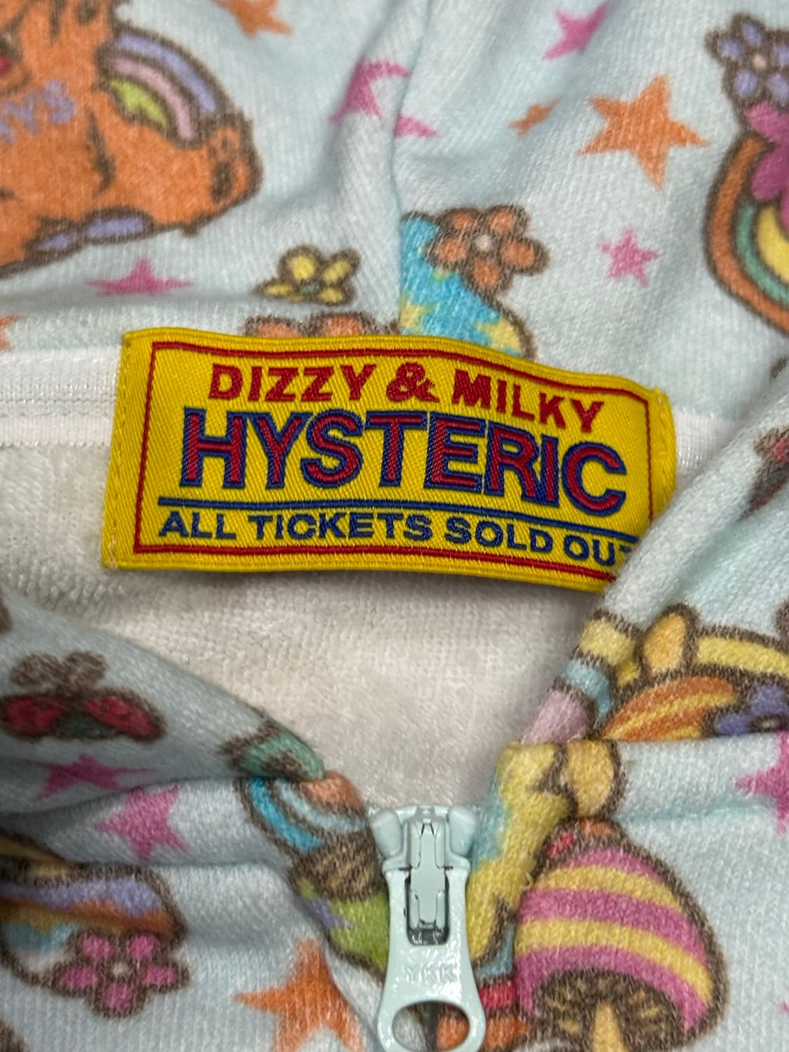 히스테릭 글래머 별 곰돌이 버섯 꽃 귀여운 패턴 후드 집업 자켓 상품이미지2