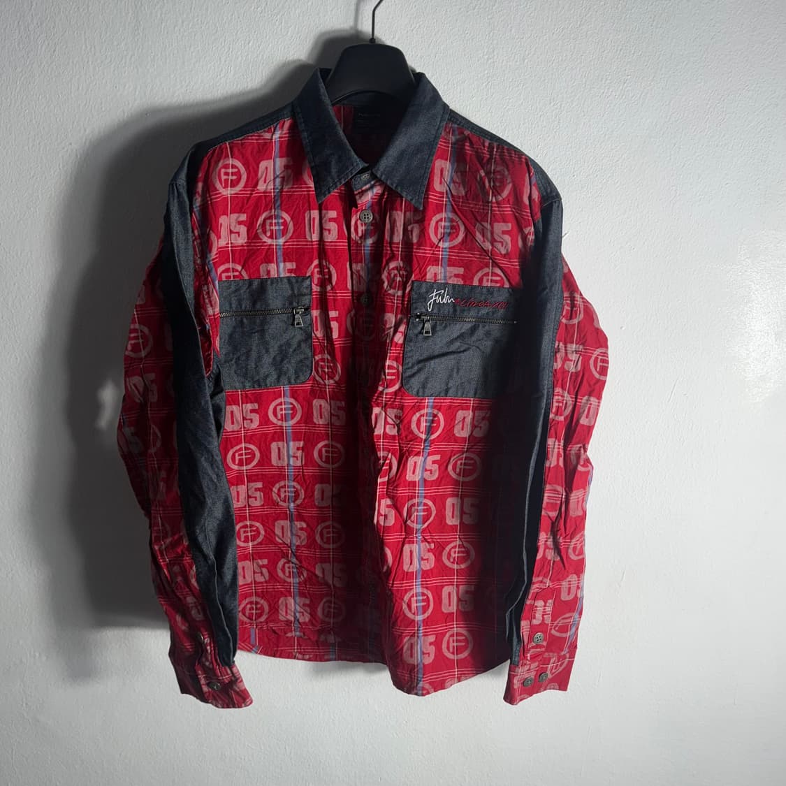 후부(Fubu) 레드 패턴 긴팔 셔츠 (L) 상품이미지1