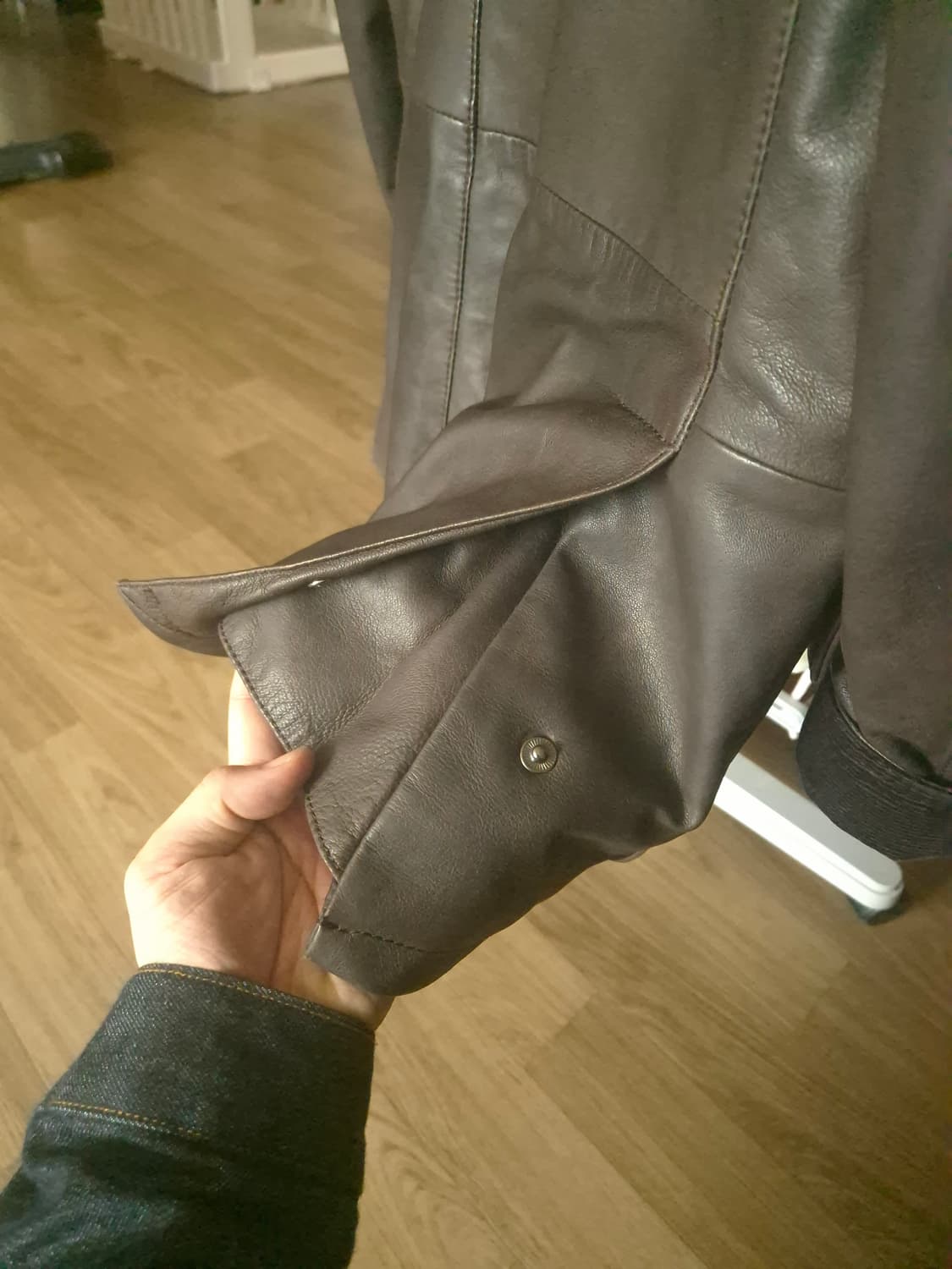 바버 타르탄 애쉬비 가죽 자켓 M 상품이미지7