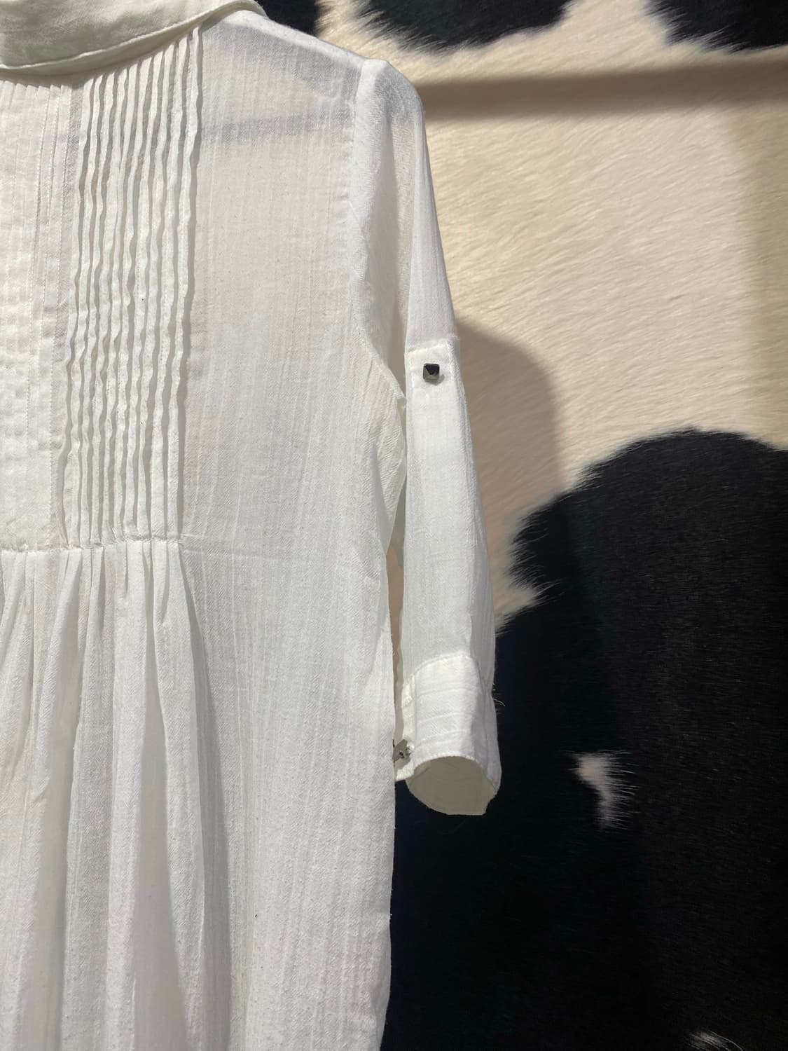 Japanese vtg 플리츠 디테일 스트링 롱셔츠 상품이미지7