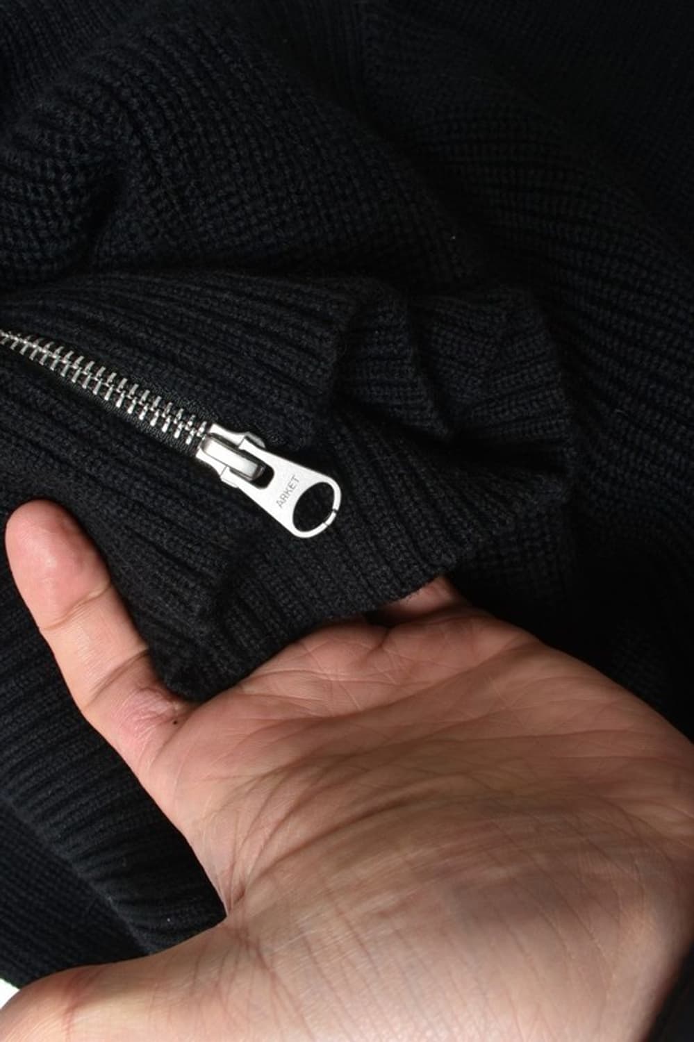 아르켓 사선지퍼 터틀넥 골지 니트 S 상품이미지5