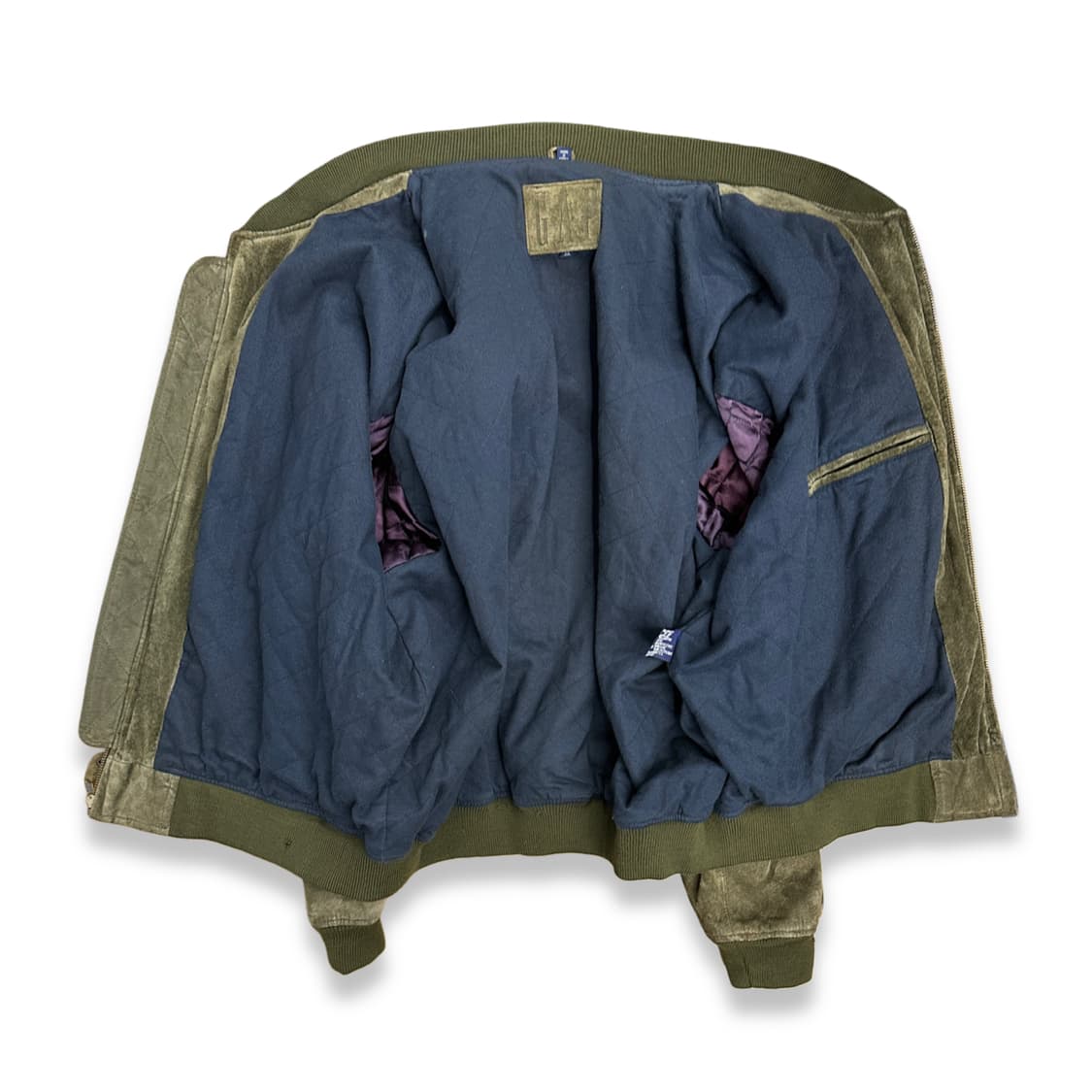 90s GAP 올리브 그린 스웨이드 봄버 자켓 XL 상품이미지3