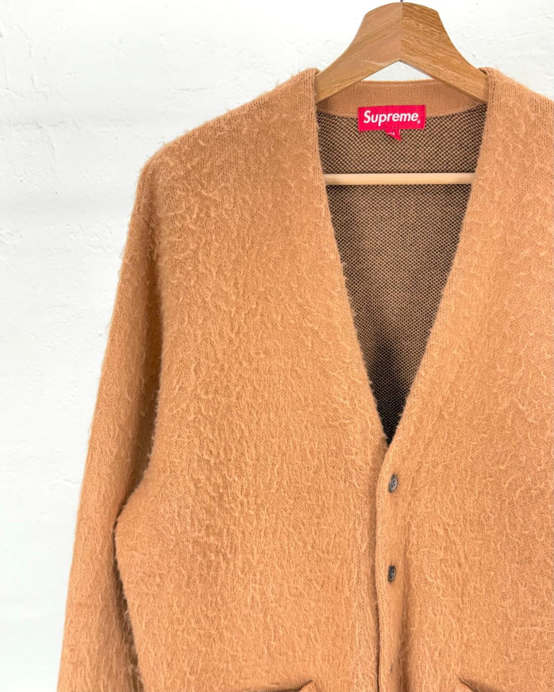 슈프림 21ss 브러쉬드 체커보드 카멜 가디건 상품이미지2