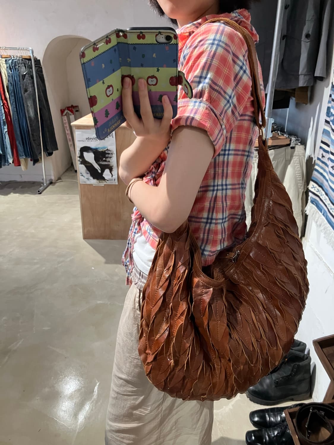 Furla 레더 위빙 숄더백 상품이미지8
