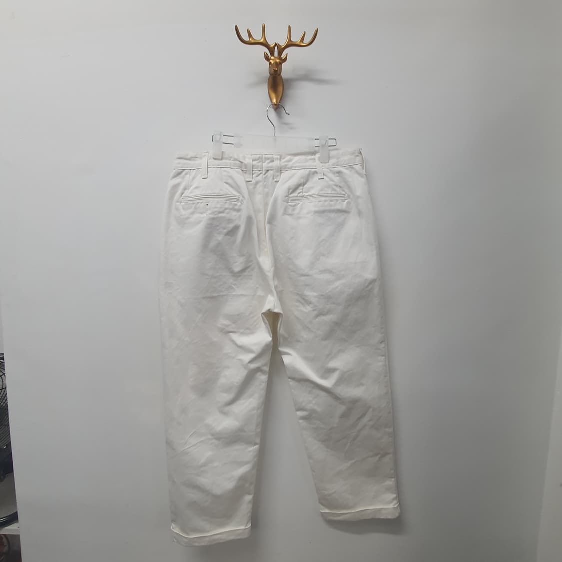 아웃스탠딩 투턱 치노팬츠 화이트 상품이미지2