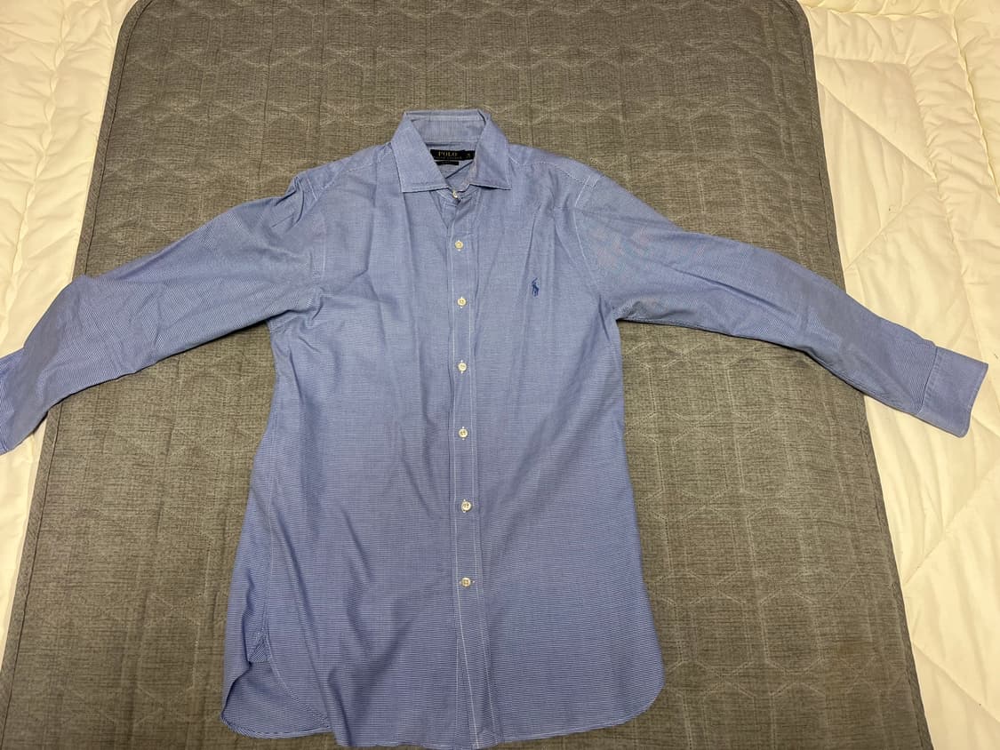 폴로 랄프로렌 블루 체크 남방 상품이미지1