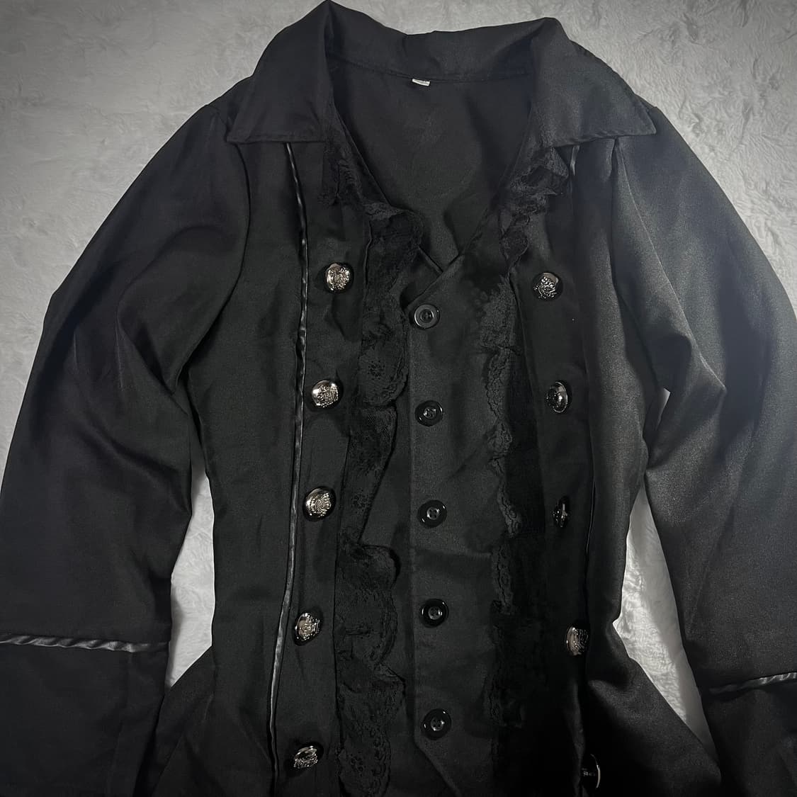 고스펑크 은장 레이어드 원피스 고스로리 상품이미지5