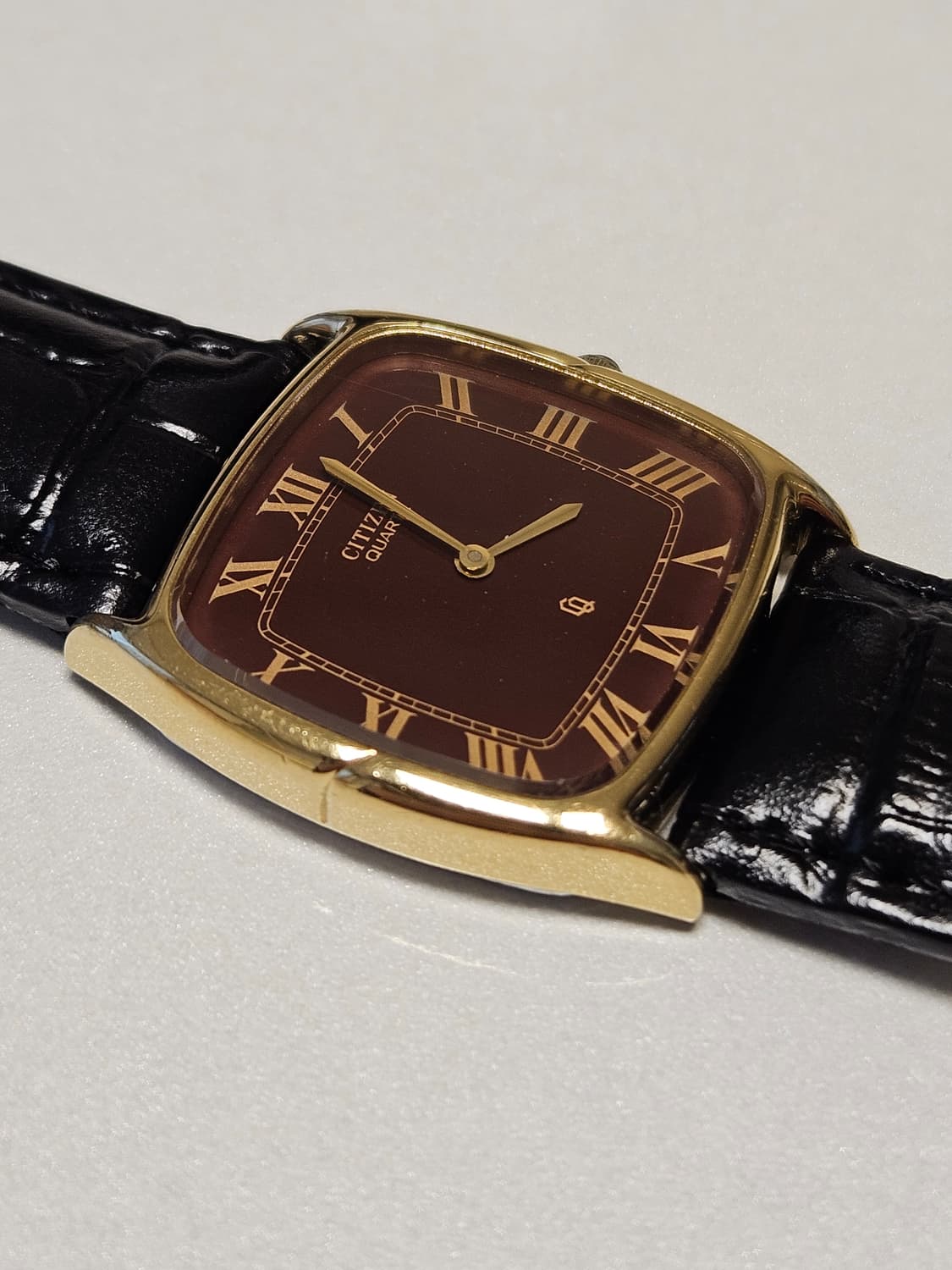 시티즌 빈티지 쿼츠 금장 드레스 가죽 시계 상품이미지5