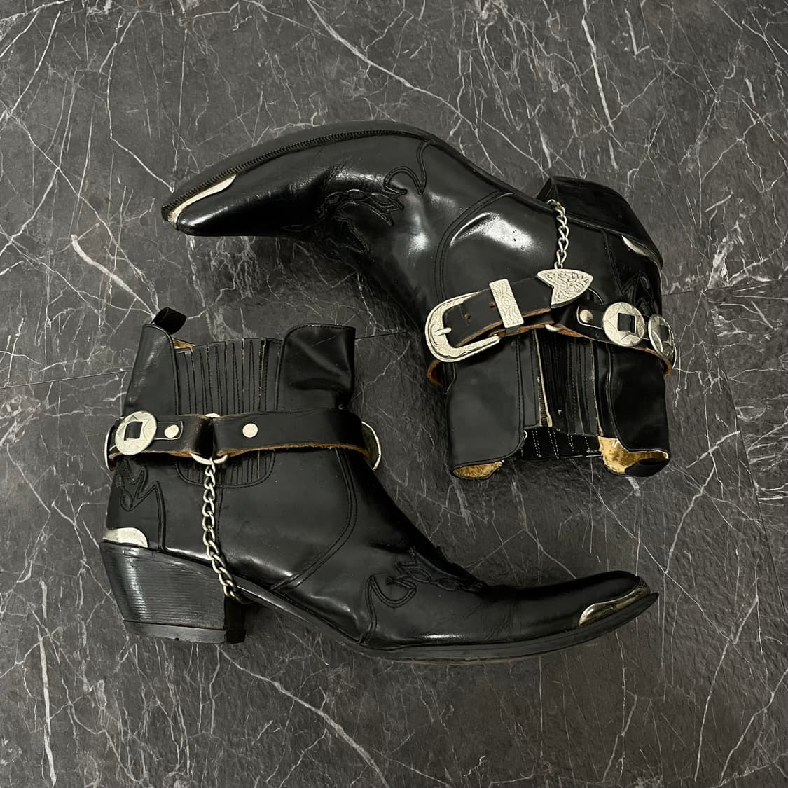 엘도라도 소가죽 모터사이클 크롬 웨스턴 부츠 상품이미지5