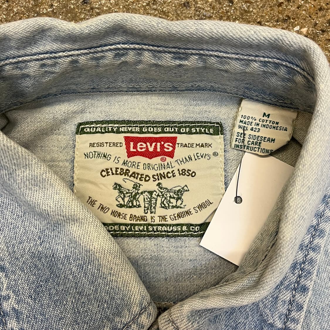 미국 빈티지 리바이스 연청 데님 셔츠 남방 상품이미지3