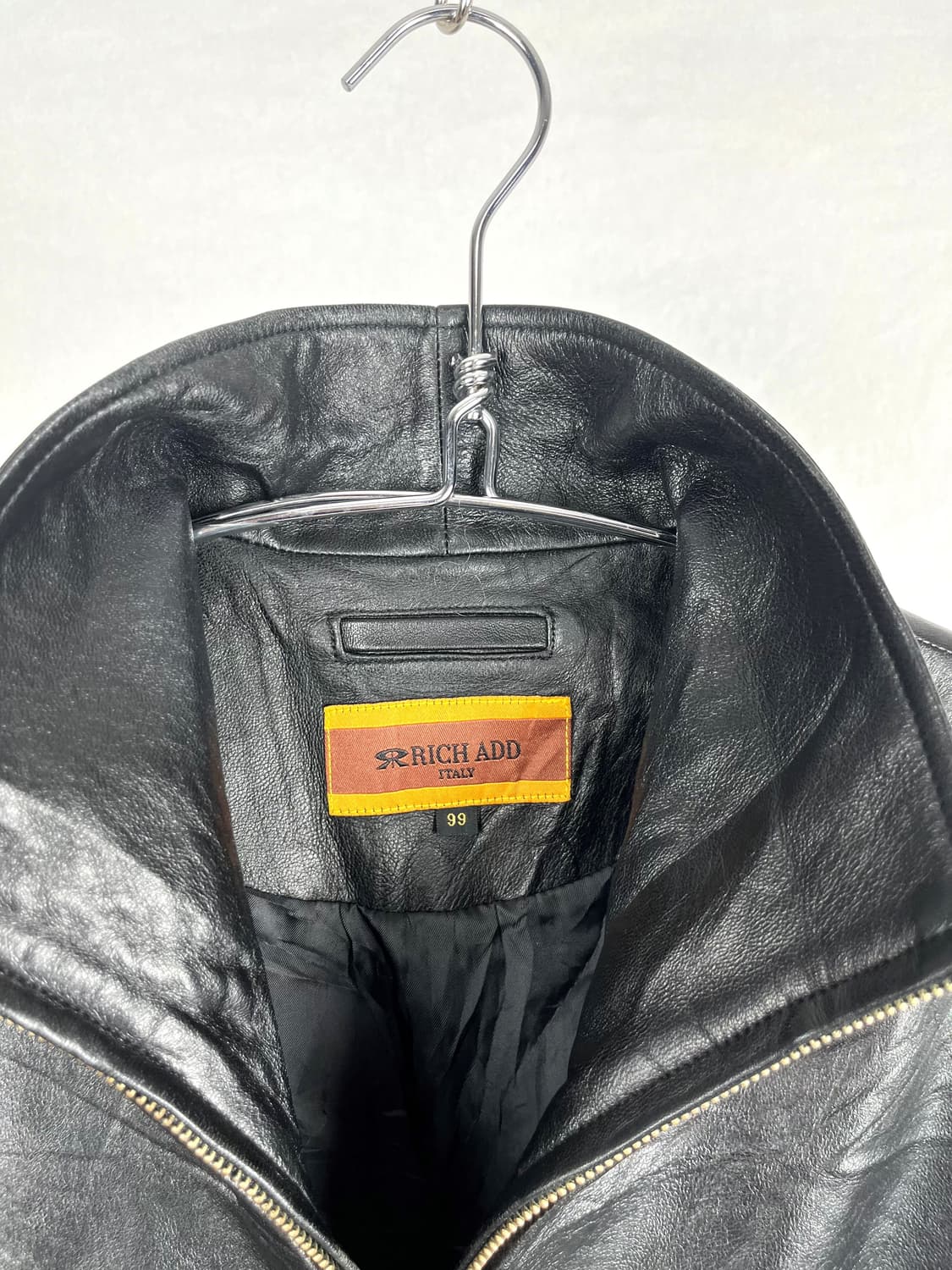 Vintage 양가죽 하이넥 레더자켓 상품이미지4