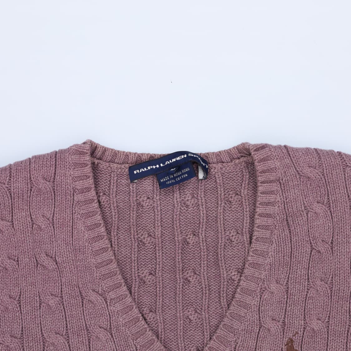 M 폴로 랄프로렌 브이넥 케이블 니트 4201 상품이미지6