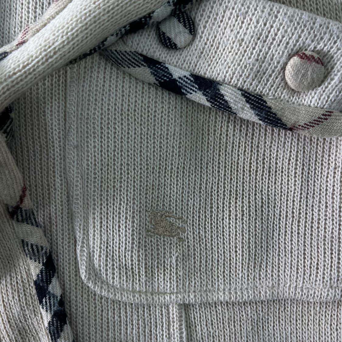 W 95 버버리 90s 니트 후드 코트 상품이미지2