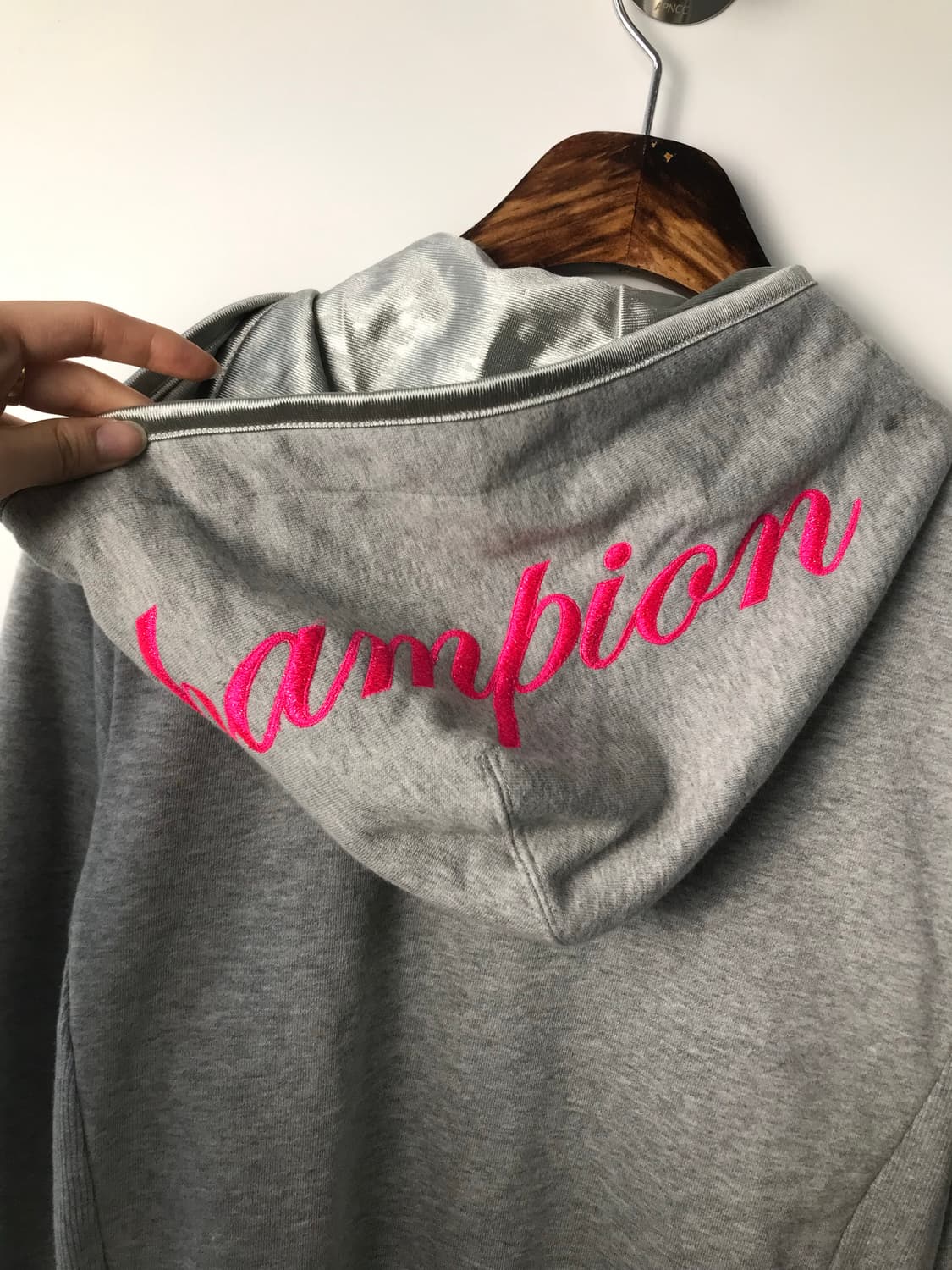 챔피온 일판 큐빅로고 그레이 후드집업  상품이미지6