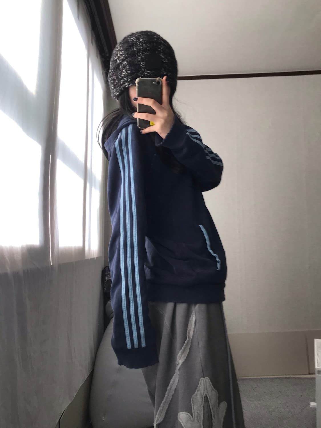 아디다스 00s 네이비 연하늘 후드집업 상품이미지5