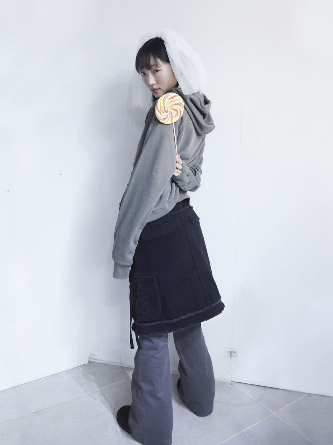 FLOWER POCKET SKIRT-BLACK 상품이미지3